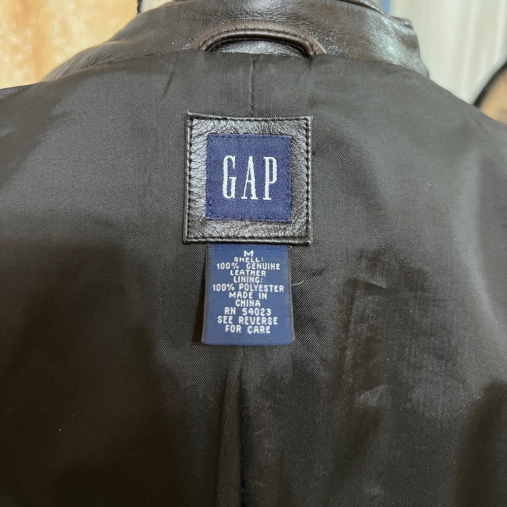 Gap Black Suede Leather Coat - image 3